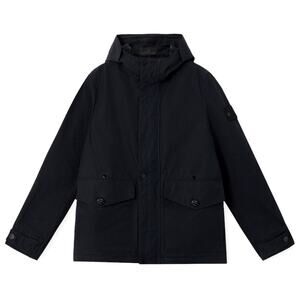 STONE ISLAND MEN'S BLACK GHOST PIECE TANK SHIELD HOODED SIZE M JACKET CERTILOGO